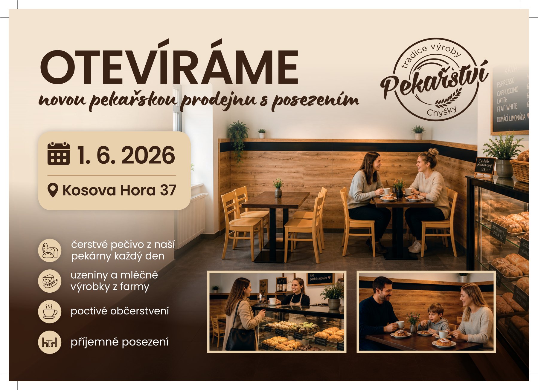 Pekařská prodejna s posezením
